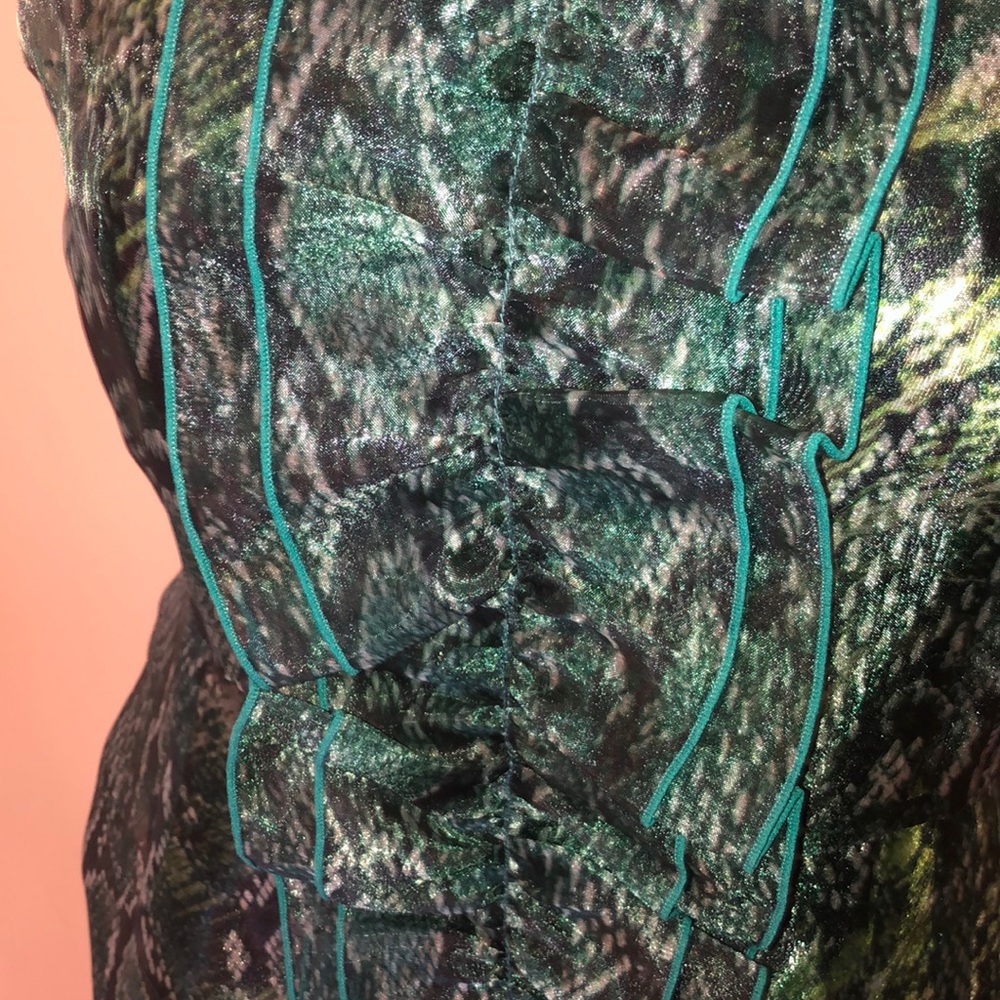 Beautiful Green Python Sheer Dress With Slip! - image 3